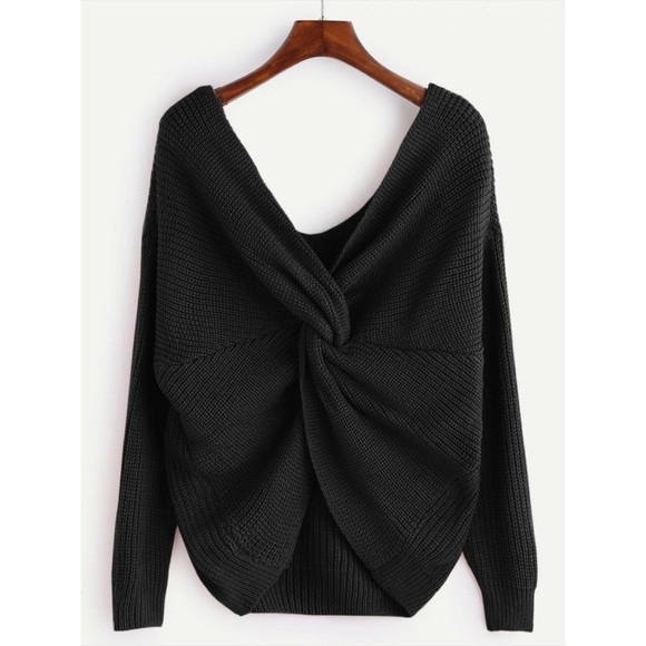 LAST CHANCE❄️ twist back knit sweater black - Picture 2 of 4
